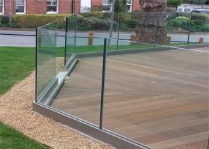 Quality Customized Tempered Glass Deck Railing Anodized Aluminum Framless Fencing​ wholesale