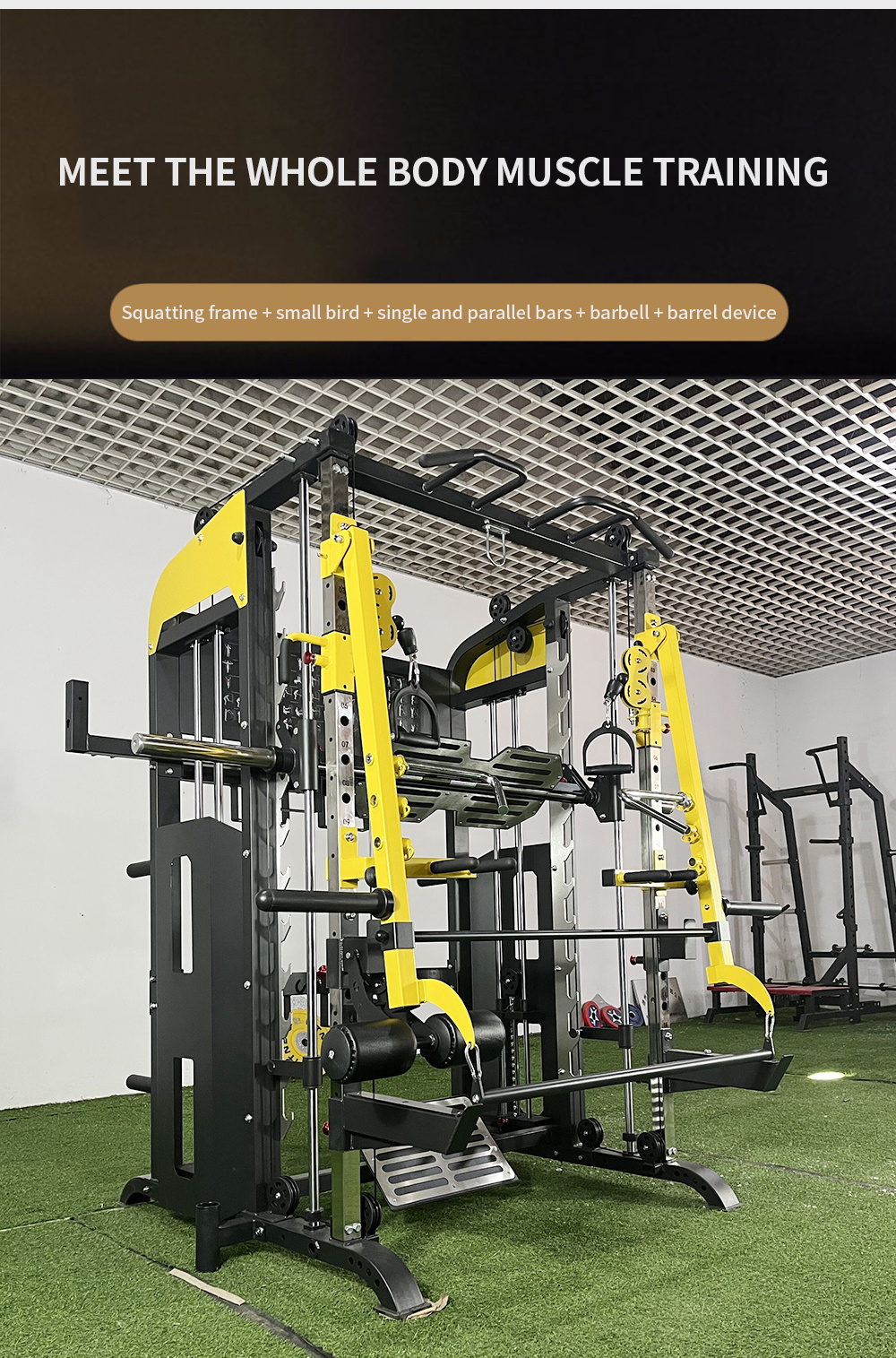 Smith Machine Commercial Fitness Equipment Functional Trainer Smith Machine Squat Rack Multi-Function Machine