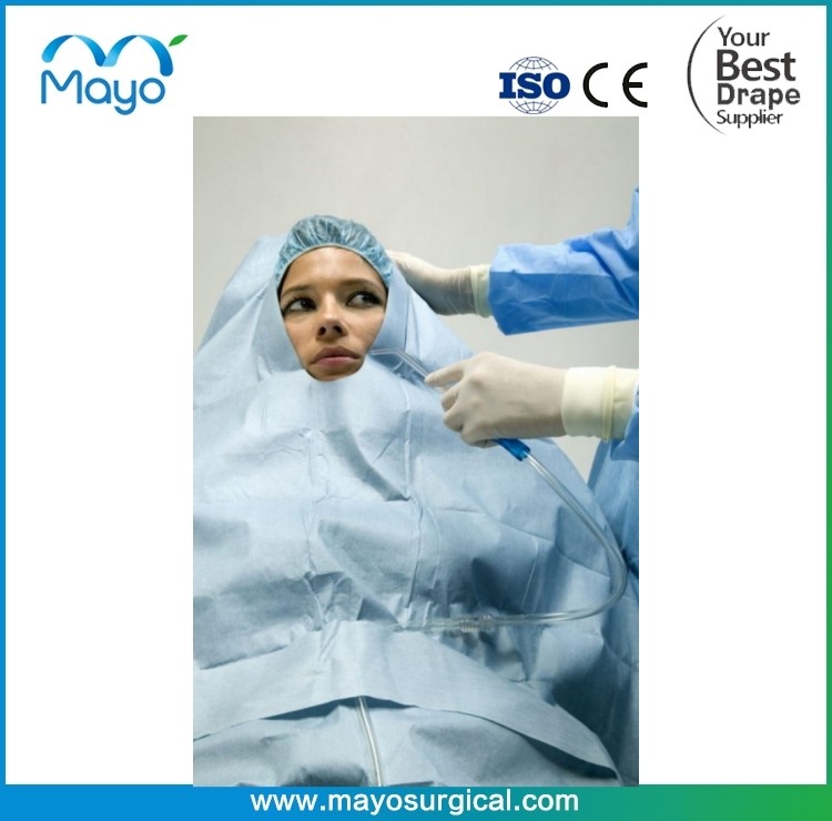 Water Repellent Surgical U Split Drape With Adhesive U Shaped Split