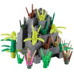 2000pcs plastic green plant construction toy flower building block flower stem