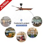110-240V/50Hz-60Hz LED Ceiling Fan with Remote Control and Wooden Blades by