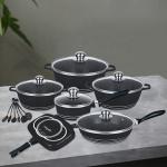 Wholesale Top Seller Multifunction 23pcs Red Cooking Pot Set Non Stick Ollas Non