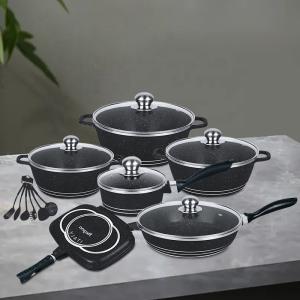 Quality Wholesale Top Seller Multifunction 23pcs Red Cooking Pot Set Non Stick Ollas Non-Stick Aluminum Cookware Sets wholesale