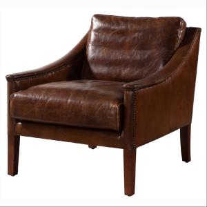 Quality Brown Vintage Genuine Leather With Solid Wood Frame For Home Office wholesale