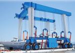 Yello Blue Rubber Tyred Gantry Crane For Boat Yacht Handling Electric Motors