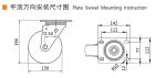 6 Inch Caster Wheels Heavy Duty 550kg Load Caster Wheel Mounting Plate