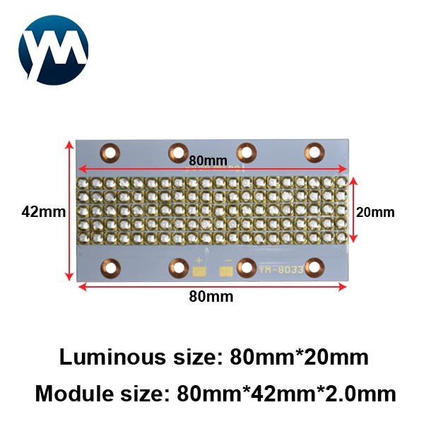 Ultraviolet 300W 3W LED Chip Quartz Offset Ink UV Lamp Module 365nm 395nm