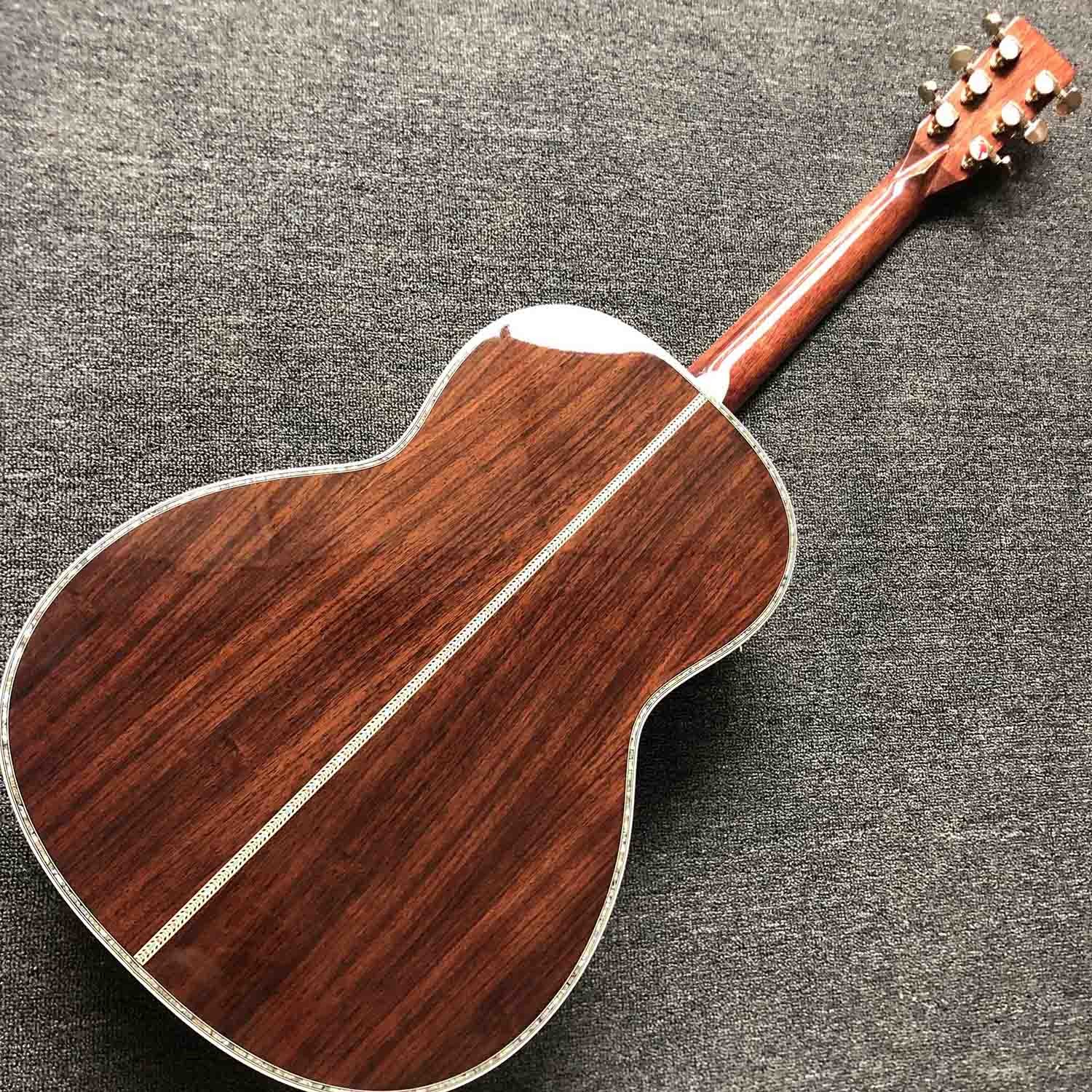 Top Quality 000 style classic acoustic guitar,AAA Solid Spruce top,China Factory Custom Super luxury guitar