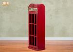 British Telephone Booth Storage Cabinet Antique Wood Storage Rack MDF Floor Rack