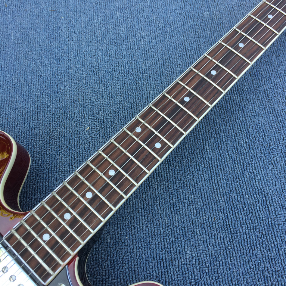 New style high-quality hollow body jazz electric guitar, Double F holes wine Red body and back electric guitar