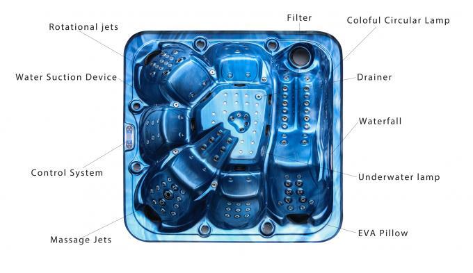 Luxury 6 Persons Hot Tubs For Outdoor Acrylic Spa Pools With Massage Function Jacuzzier Swim Spa For Family