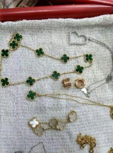 Quality VCA Alhambra long necklace 10 motifs 18K yellow gold necklace wholesale