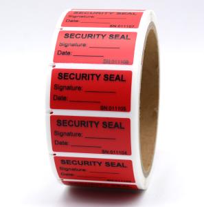 Quality 90um 2mil Tamper Proof Security Stickers Red Matte Semi Transfer High Residue wholesale