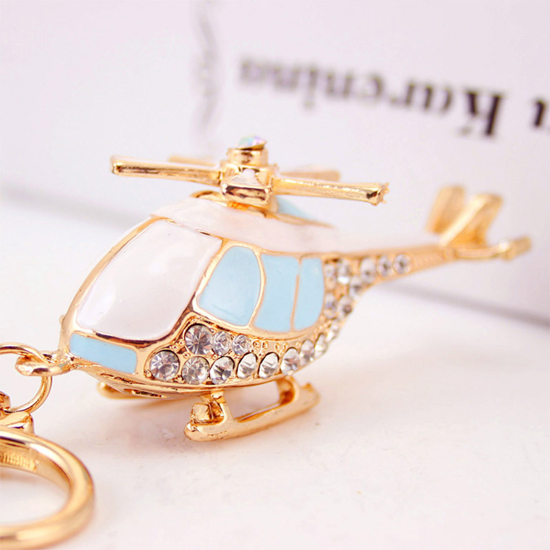 Alloy Helicopter Key Chain Ornaments Light Metal Pendant For Women bags