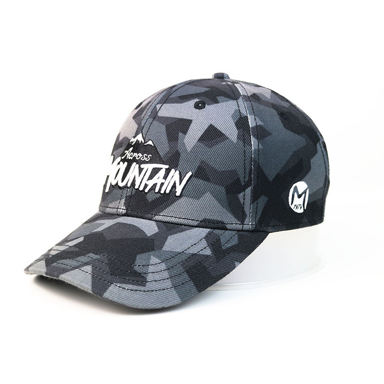 Flat Camo Embroidered Baseball Caps Custom Logo Unconstructed Or Any Other Design