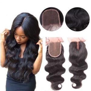 Quality Middle Part Curly Human Hair Wigs Lace Closure With Baby Hair 4x4 wholesale