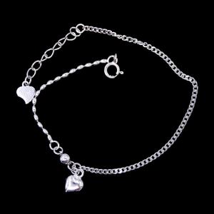 Quality Heart Shape Plain Silver Bracelet Plated Rhodium Vintage Jewelry wholesale
