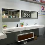 Double bowl Wall Hung Basin Bathroom Vanity Sink 1400*480*150mm