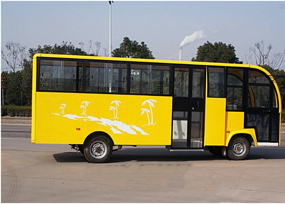 Electric Bus Fully Enclosed Golf Carts With 22 Seats , Curtis 400 A Controller