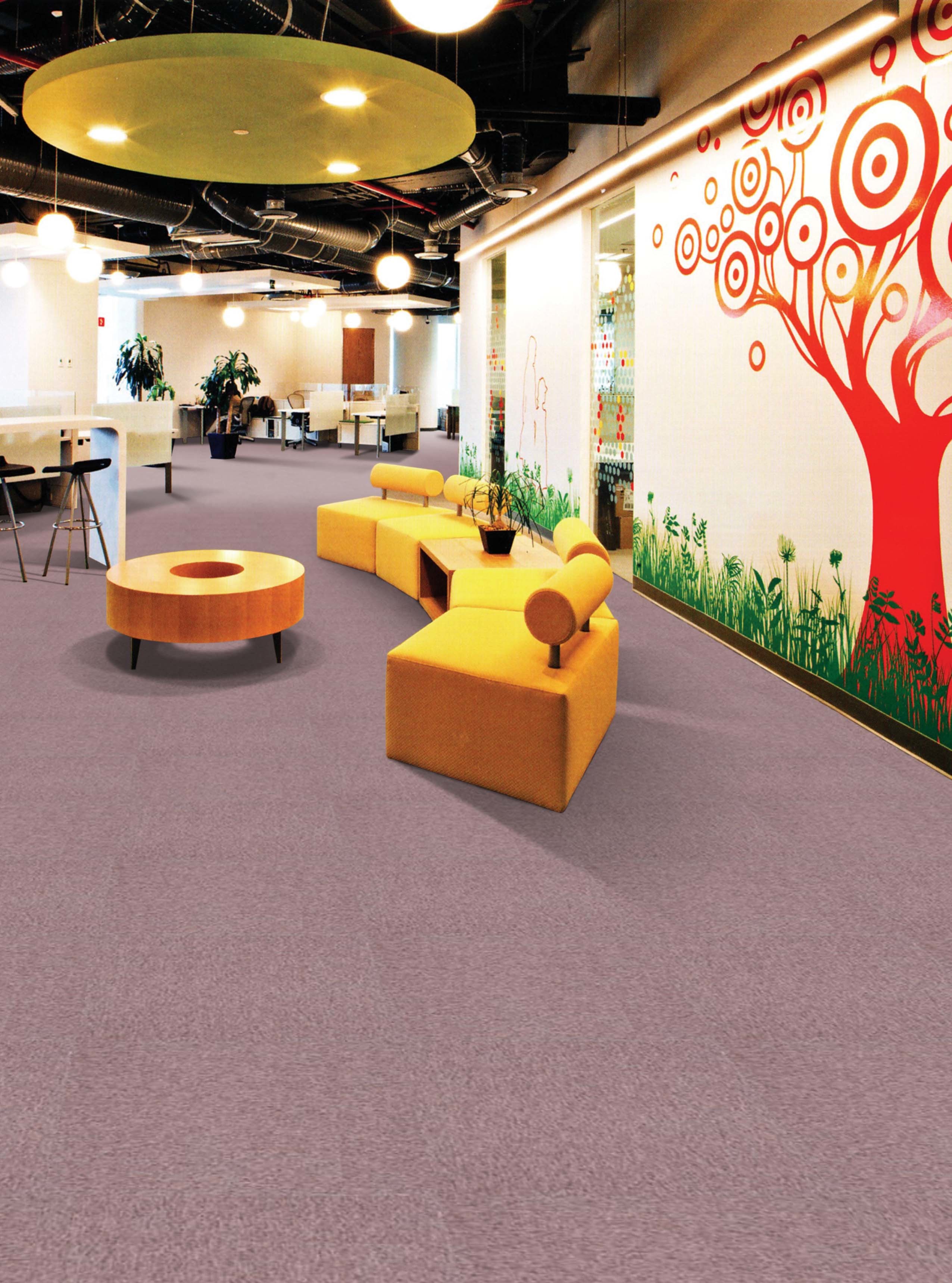 Brown Color PP Carpet Tile 3 Mm Pile Height Bitumen With Fiberglass Backing