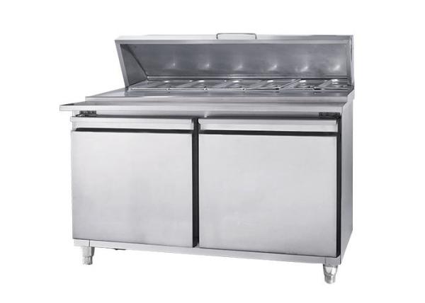Double Temperature Commercial Kitchen Equipment 2 Doors Chiller SS 1.5m For