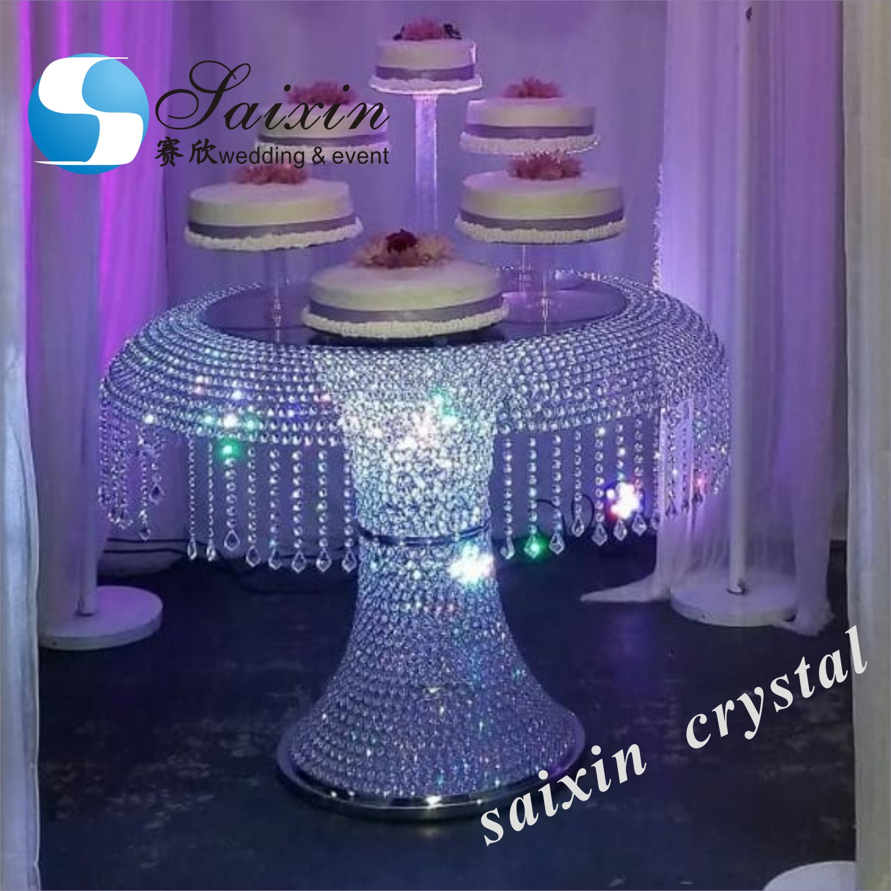 Unique gold sweetmeats acrylic stand cake table for wedding event party