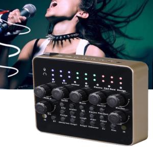 Quality Live Broadcast Singing Sound Card 3D Recording Mic Audio USB Port Headset Mixer wholesale