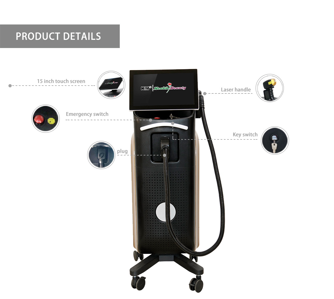 Trio 3 Wavelengths Diodo Laser 755/808/1064nm for Alexandrite Ice Laser Hair Removal