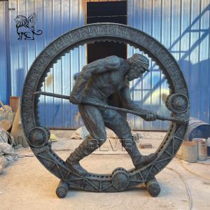 Quality Bronze Miner Sculpture Metal Worker Man Statue Life Size Garden Casting Outdoor Decoration Custom wholesale