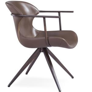 Quality Recyclable Leather PU 66x62x79cm Metal Wood Dining Chair wholesale