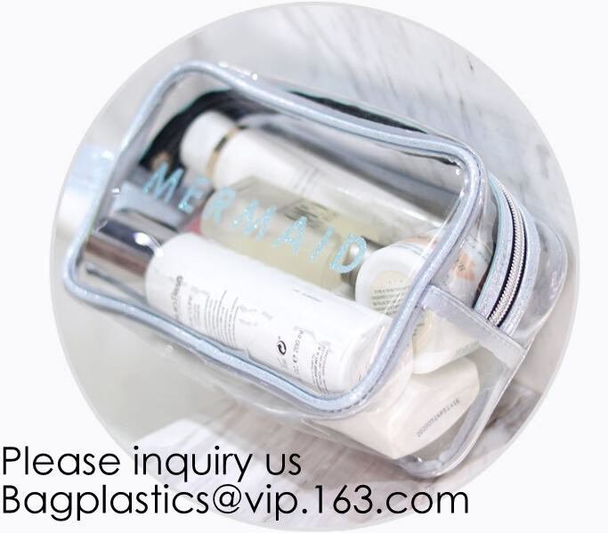Custom Printing Recycled Soft Pvc Zipper Cosmetic Pouch,Transparent Customer Design PVC Cosmetic Pouch, bagease, bagplas