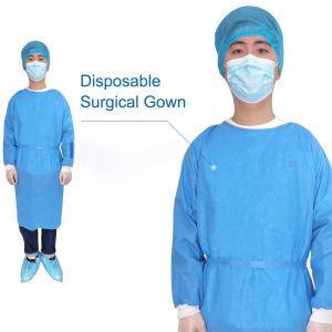 Quality Elastic v neck Nonwoven SMS Disposable Surgical Gown against bacteria wholesale