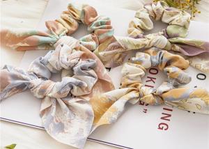 Quality Vintage tie dye Rabbit ears scrunchie hair accessories hair band Headpiece, Women's updo with knotty fabric headpiece wholesale