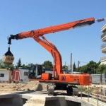 26 Ton Telescopic Arm Excavator Barrel Boom 0.6m3 With Clamshell
