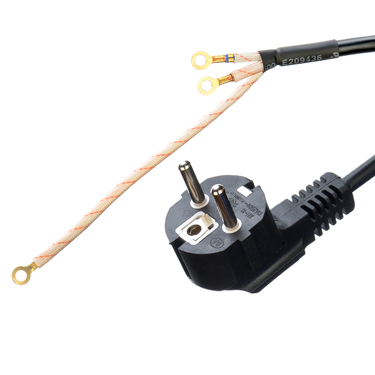 VDE/SNI/KC Plug Type 3 Round Pin Schuko Extension Cord for Stove and Oven Open End Design
