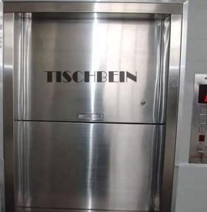 Quality CE ISO Hairline Floor Type Trolley Type Dumbwaiter 100kg 200kg with 90° Adjacent Entrance For Restaurant Food Factory wholesale