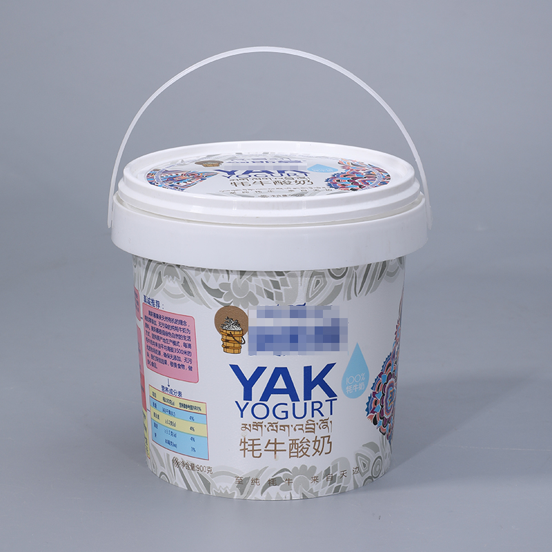 Custom IML Print Logo 1L Round Plastic Bucket for Yogurt Chocolate Spread and Sauces