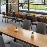 Solid Wood Dinning Chair, PU Leather & Fabric Upholstery, Hotel Dinning Chair,
