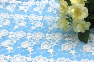 Quality 120cm Nylon Mesh 100% Polyester Lace Fabric Thread Allover Textiles wholesale