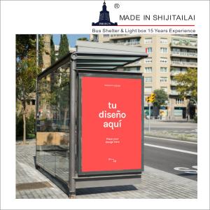 Quality Trash Bin Mounted 130mm W1600mm Modern Bus Shelter wholesale