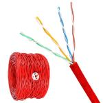 UTP High Speed Cat 5E Internet Cable 1000Ft 0.5mm 100MHz Red PVC Pass Fluke Test