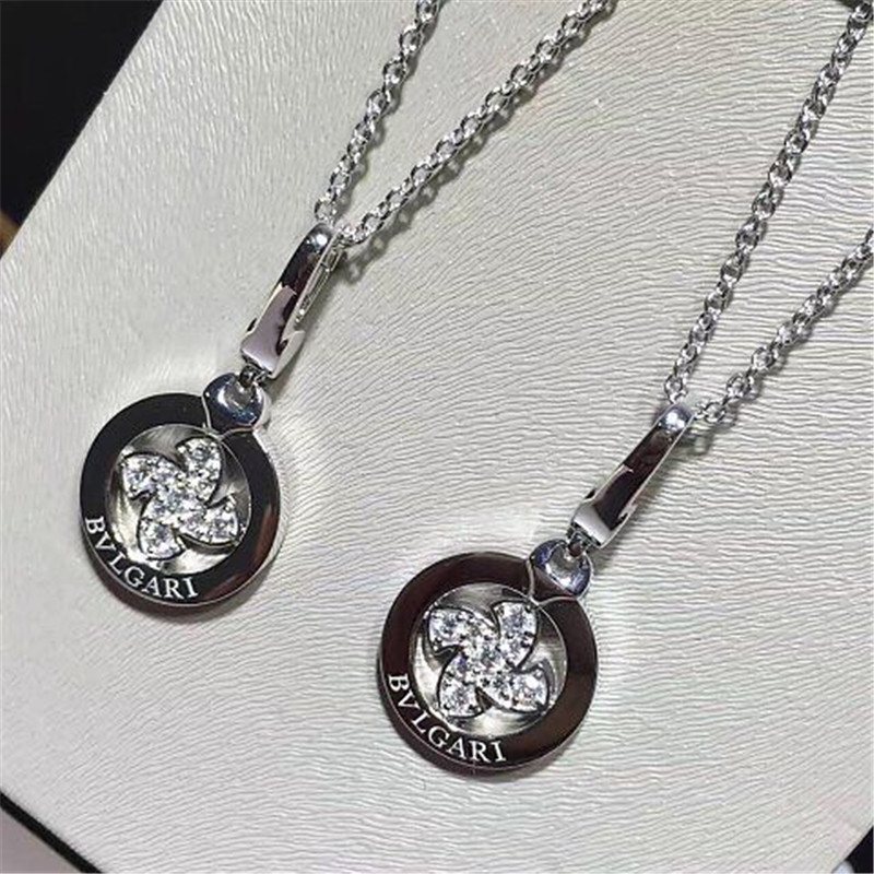Real low price and high quality jewels B diamond necklace 18k gold white gold yellow gold rose gold diamond necklace