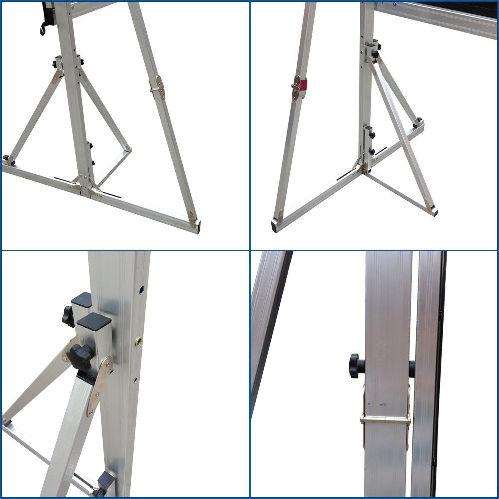 100 Inch Foldable Projector Screen Aluminum Housing With Wheels