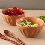Anti Skid 750ml Morandi Color Glazed Porcelain Salad Bowl