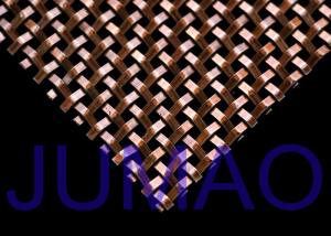 Quality Single Wire Decorative Wire Mesh Cabinet Inserts Copper Color 1 mm * 3 mm Wire wholesale