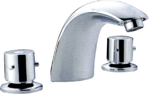 Polished Chrome Deck Mount Tub Faucet Bathtub Mixer Taps with Bubbler Outlet ,