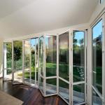 Folding Bifold Commercial Aluminium Doors Tempered Glass Inward / Outward