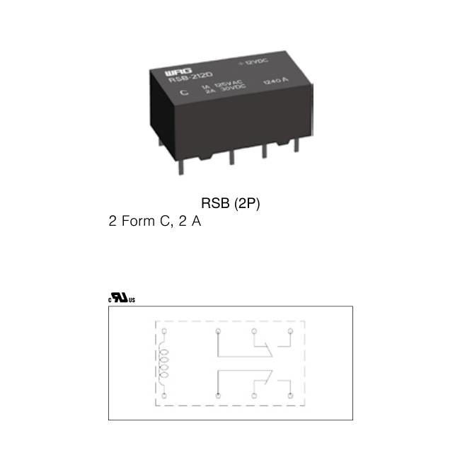 RSB-212D 8 Pin DPDT Relay PCB Mount 0.2W 12V 2A Relay For Computer Main Board