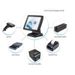 15" Industrial Grade A LED Point Of Sale Terminal Built - In VFD High Reliabilit