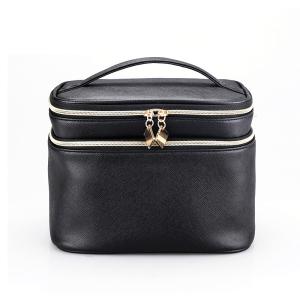 Quality Mirror PU Leather Wash Cylinder Bucket Makeup Bag wholesale